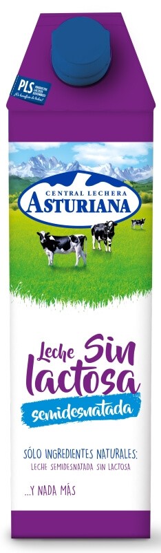 Asturiana Leche Semidesnatada Sin Lactosa Pk 6 x 1 L