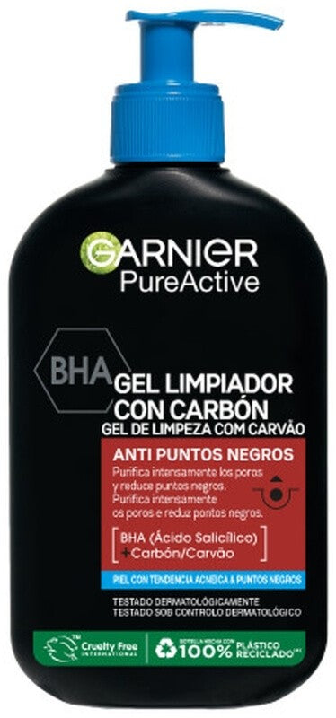 Garnier Pure Active Gel Limpiador con Carbón 250 Ml
