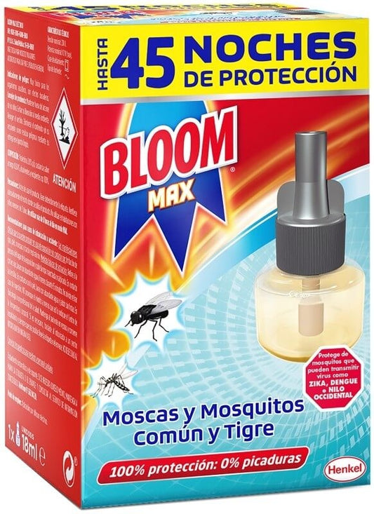 Bloom Max Recambio Líquido 45 Noches – Protección Contra Moscas y Mosquitos