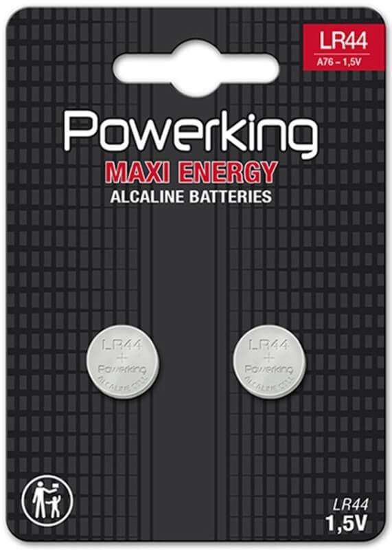 Powerking Alcaline Batteries Maxi Energy LR44 A76 1,5V 2 Und