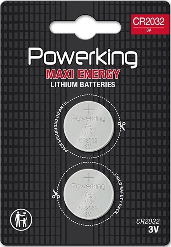 Powerking CR2032 Pila de Litio 3V BLT-2U – Energía Compacta, Segura y Duradera para Todos tus Dispositivos
