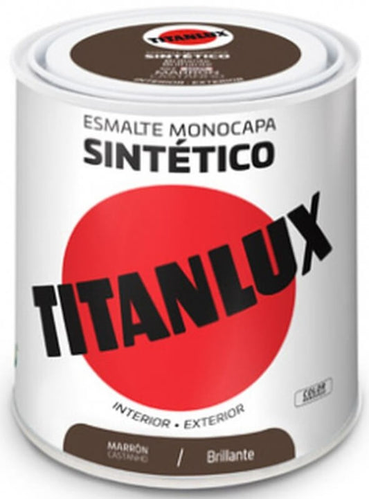 Titanlux Esmalte Sintético Monocapa Marrón 547 Brillante 250 ml – Acabado profesional en una sola capa