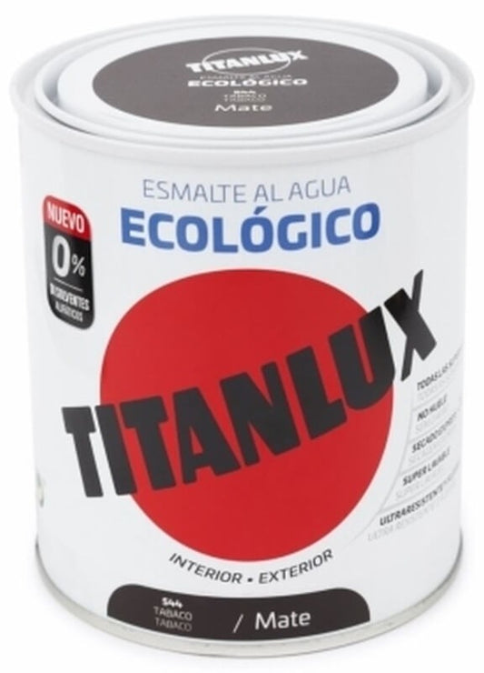 Titanlux Esmalte Al Agua Ecológico Int y Ext 750 Tabaco Mate 544