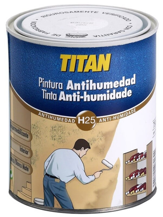 Titan Pintura Antihumedad H25 Interior Blanco Mate 750 ml