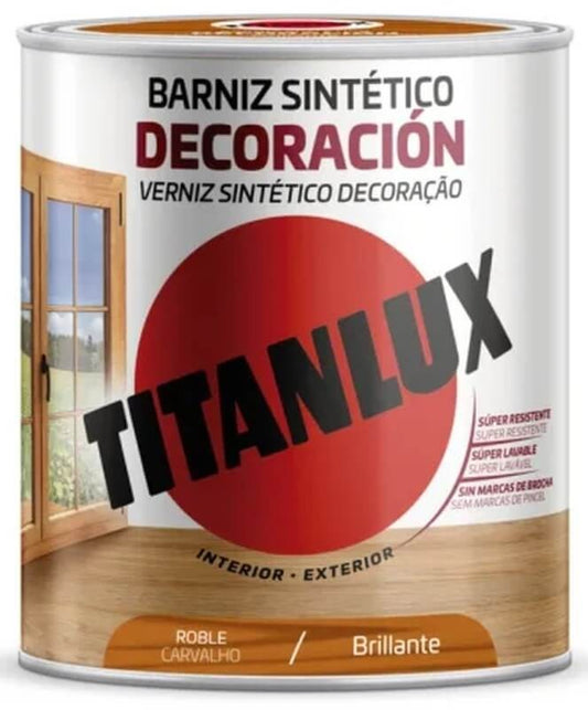 Titanlux Barniz Sintético Decoración Roble Carvalho Brillante 750 ml