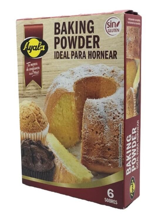 Ayala Baking Powder Sin Gluten – Ideal para Hornear, 6 Sobres de 15 g