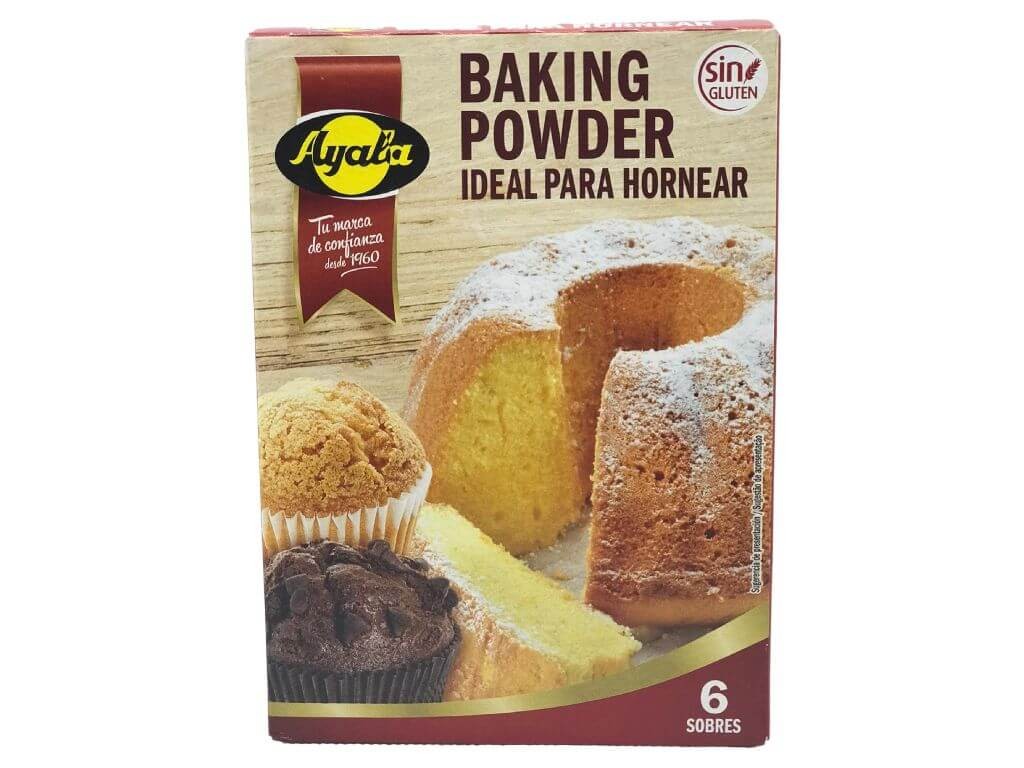 Ayala Baking Powder Sin Gluten – Ideal para Hornear, 6 Sobres de 15 g
