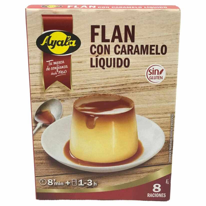 Ayala Flan con Caramelo Líquido 186 g – 8 Raciones Sin Gluten y Fácil de Preparar