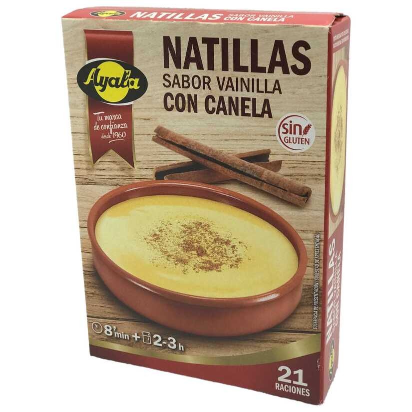 Ayala Natillas Sabor Vainilla con Canela 88 g - Sabor Clásico y Fácil de Preparar