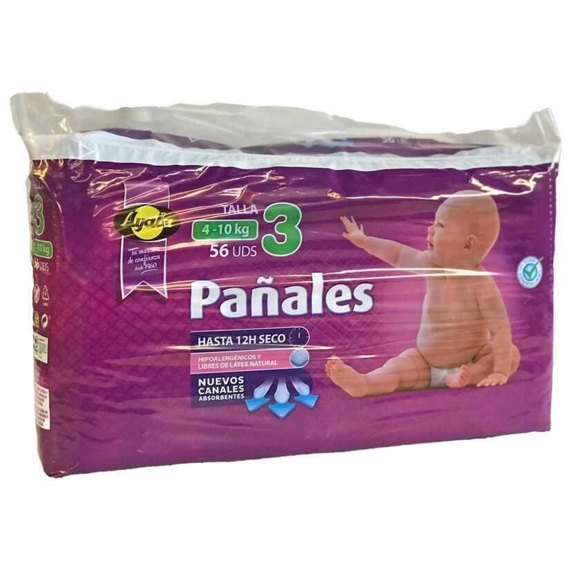 Ayala Pañales Talla 3 (4-10 kg) 56 Unidades