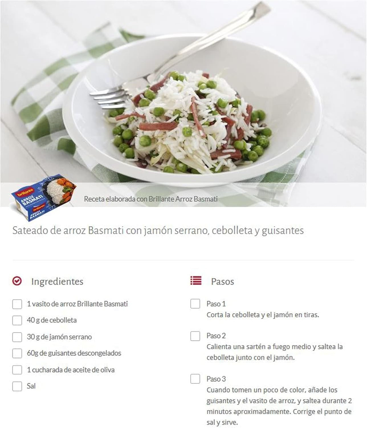 Brillante Arroz Basmati 125G PK2 - Arroz Aromático Listo en Minutos