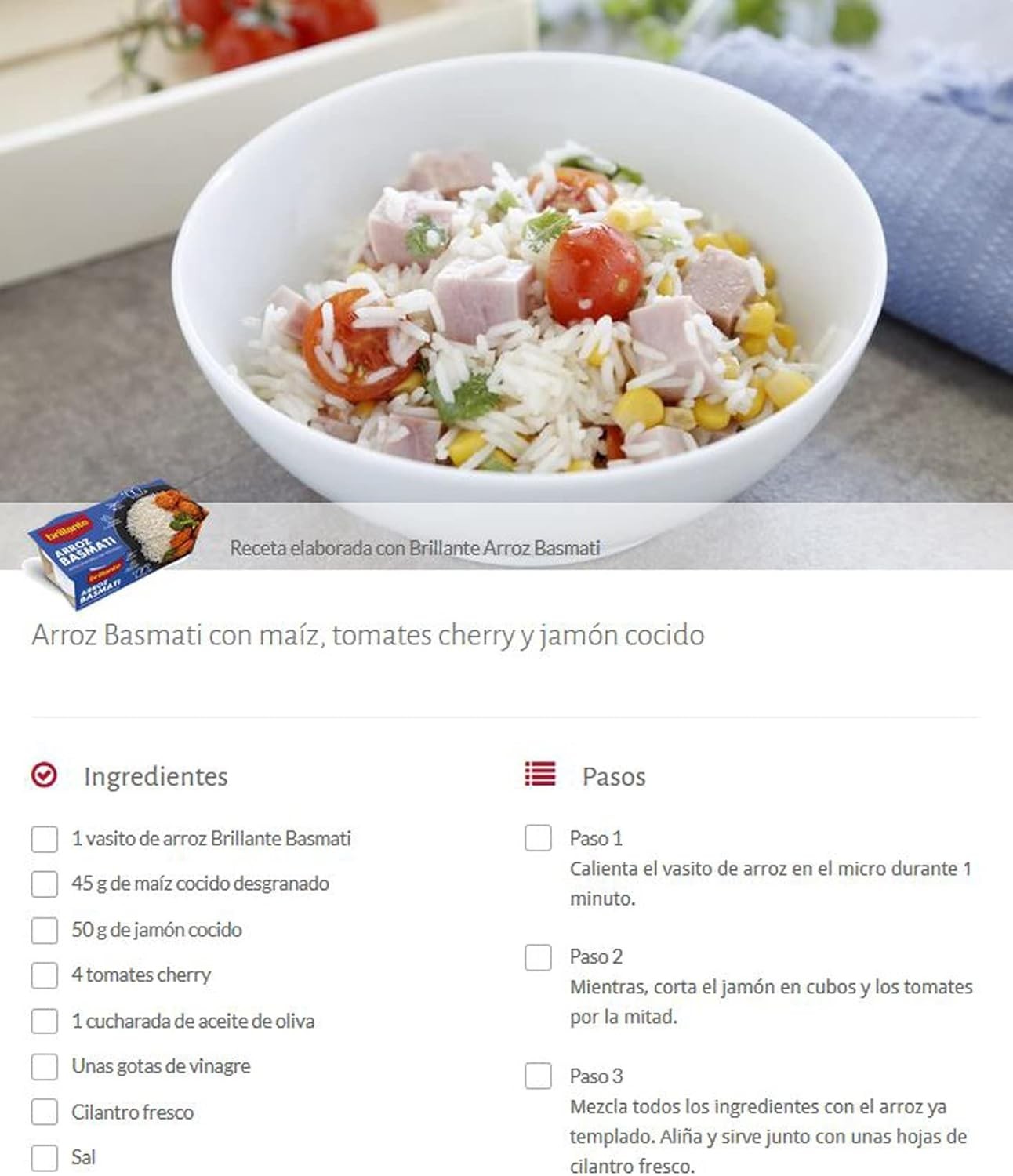 Brillante Arroz Basmati 125G PK2 - Arroz Aromático Listo en Minutos