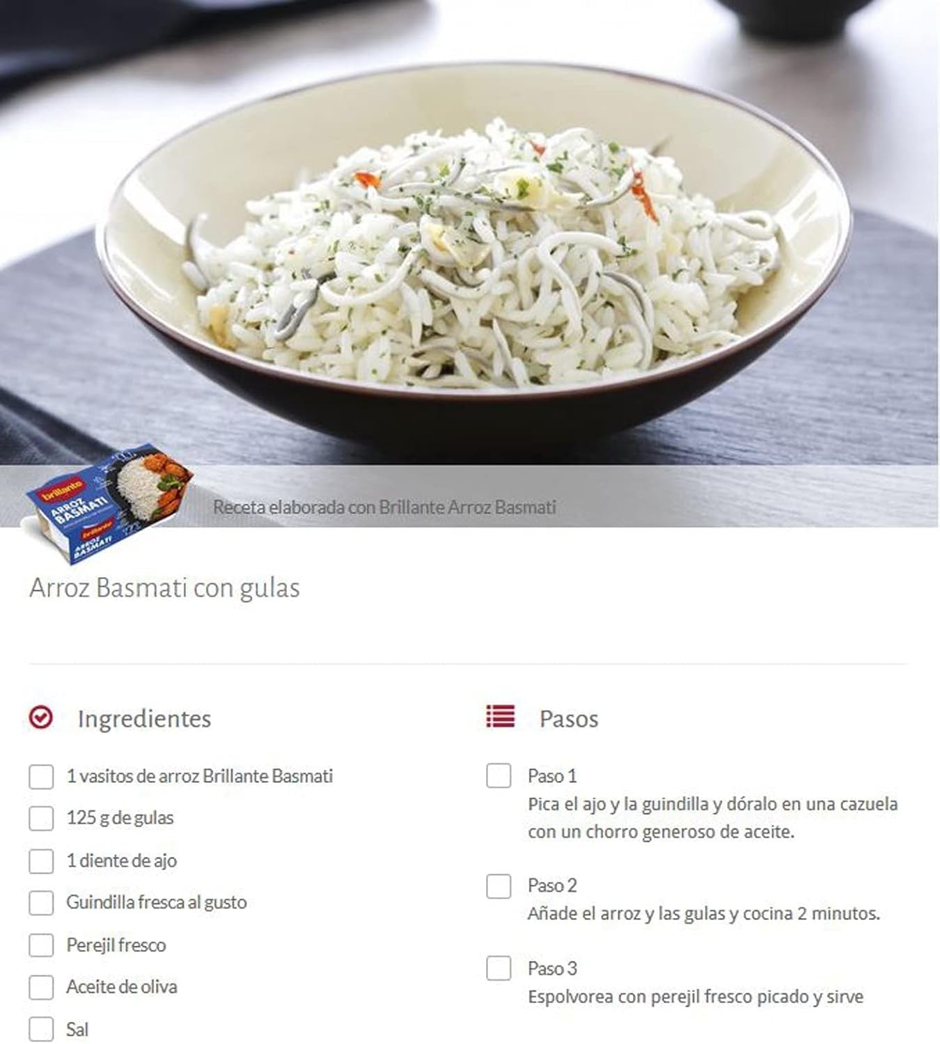 Brillante Arroz Basmati 125G PK2 - Arroz Aromático Listo en Minutos