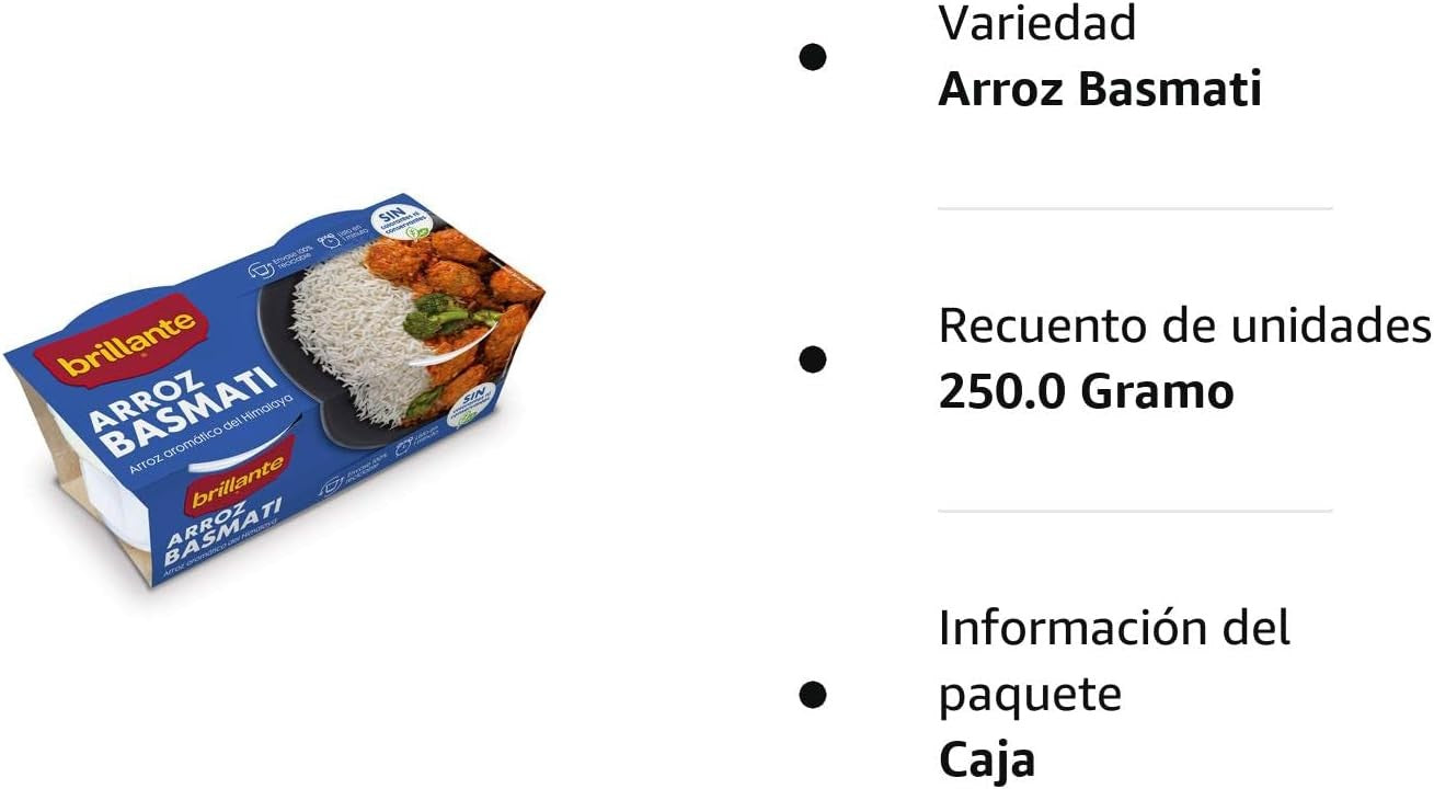 Brillante Arroz Basmati 125G PK2 - Arroz Aromático Listo en Minutos