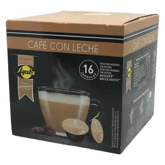 Ayala Café Con Leche 16 Cápsulas - Compatible Nescafé Dolce Gusto