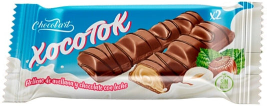 Chocolart Xocotok Avellana y Chocolate con Leche 46G Pk3