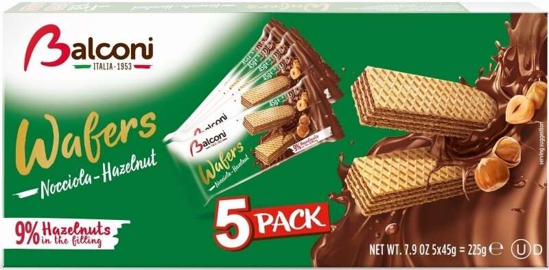 Balconi Galleta Wafers Nocciola Pk5 225G – Delicioso Sabor a Avellana