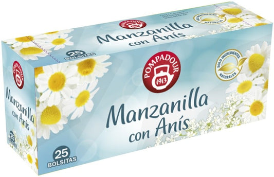 Pompadour Manzanilla con Anís Infusión 25 Bolsitas