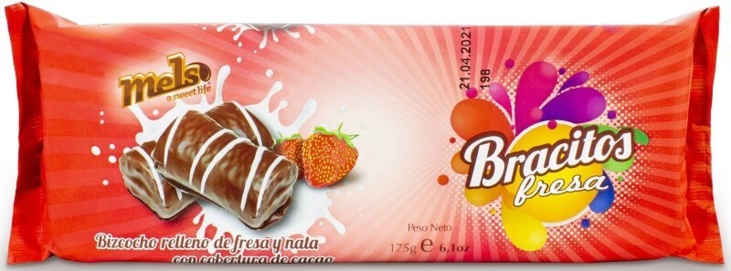 Mels Bracitos Relleno de Fresa 175G – El Dulce Perfecto para tus Momentos Especiales