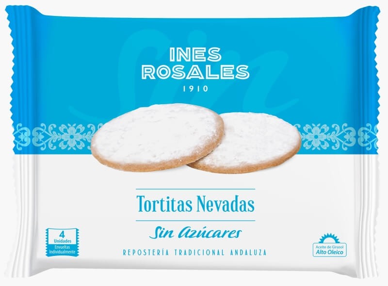 Inés Rosales Tortitas Nevadas Sin Azúcares 4U 120g – Disfruta del Sabor Tradicional sin Culpa