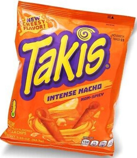 Takis Intense Nacho 90 g – Snacks de Maíz con Sabor a Queso Intenso