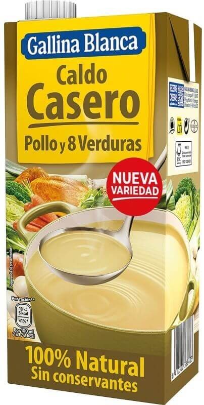 Gallina Blanca Caldo Casero Pollo y 8 Verduras 1L - Sabor Casero y Natural