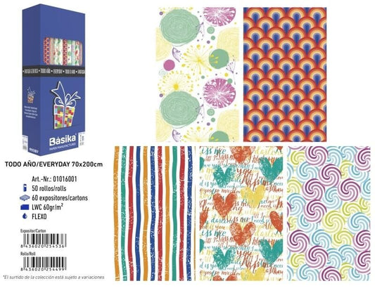 Básika 01016001 Papel Regal 2x0,7 Fantasía