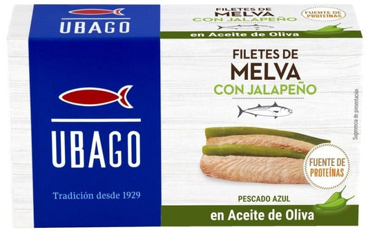Ubago Filetes de Melva con Jalapeño en Aceite de Oliva 125G