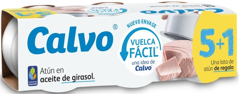 Calvo Atún en Aceite de Girasol 5 + 1 x 80G