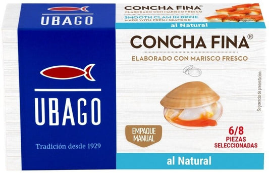 Ubago Concha Fina al Natural 90g – Marisco Fresco de Sabor Auténtico, Directo del Mar a tu Mesa
