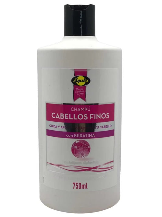 Ayala Champú Cabellos Finos con Keratina 750 ml - Volumen y Fortalecimiento para tu Cabello