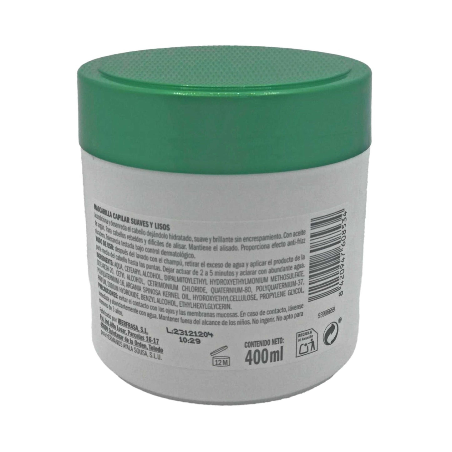 Ayala Mascarilla Suaves y Lisos con Aceite de Argán 400 ml – Cabello Suave, Brillante y sin Encrespamiento