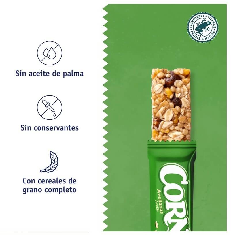 Corny Barritas de Cereales con Avellanas Pack 6 x 25 gr