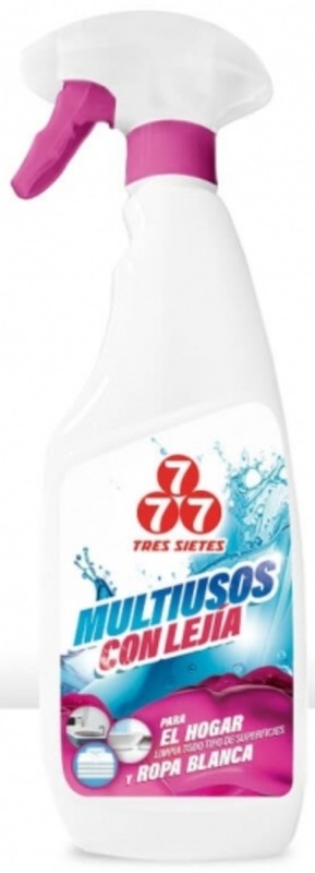 Tres Sietes Multiusos con Lejía 750 ml – Limpieza y Desinfección Total para Hogar y Ropa Blanca