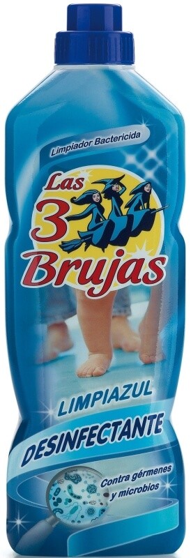 Las 3 Brujas Limpiador Desinfectante Azul 1L - Limpieza y Desinfección Profesional para tu Hogar