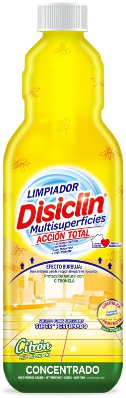 Disiclin Limpiador Multisuperficies Limón con Citronela 1L
