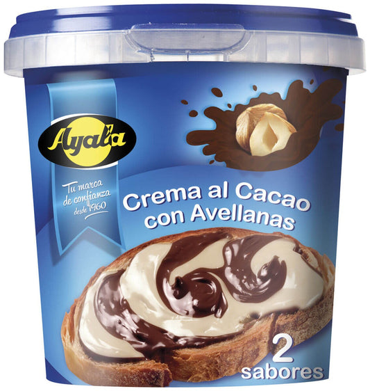 Ayala Crema de Chocolate y Avellanas 2 Sabores 500G - La Combinación Perfecta para Endulzar tus Días
