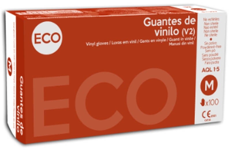 Eco Guante Vinilo M 100U