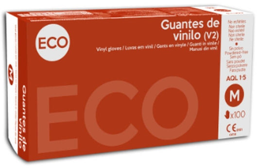 Eco Guante Vinilo M 100U