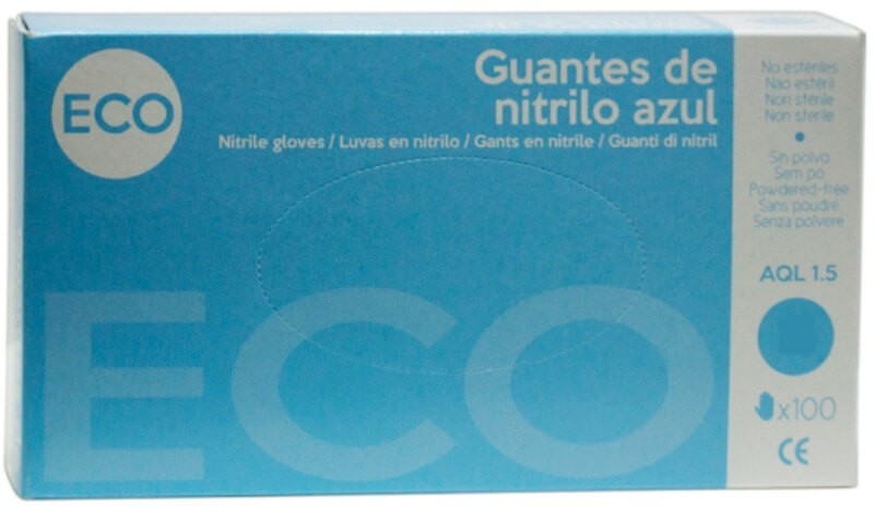 Eco Guante Nitrilo S Azul 100U