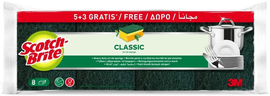 Scotch Brite Clasic Estropajo 5+3U - Eficacia y Durabilidad para la Limpieza del Hogar