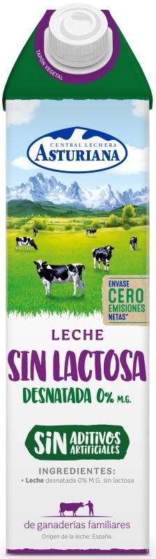 Asturiana Leche Sin Lactose Desnatada Bk 6U x 1L