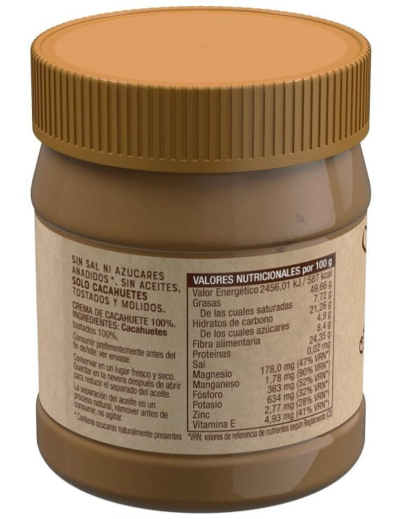 Capitán Maní Crema de Cacahuete 100% 340G