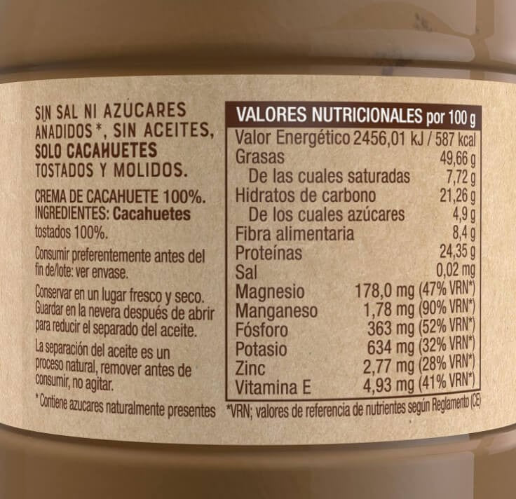 Capitán Maní Crema de Cacahuete 100% 340G