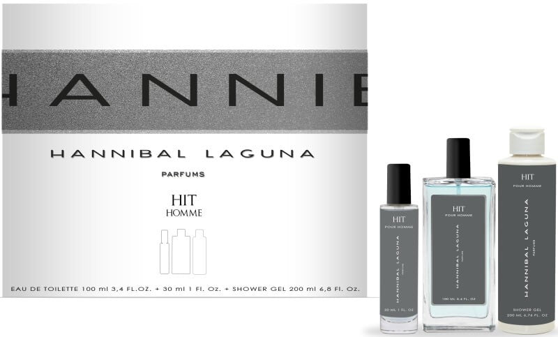 Hannibal LAguna Estuche Hit Homme Toilette 100Ml + Fl 30Ml + Gel 200Ml