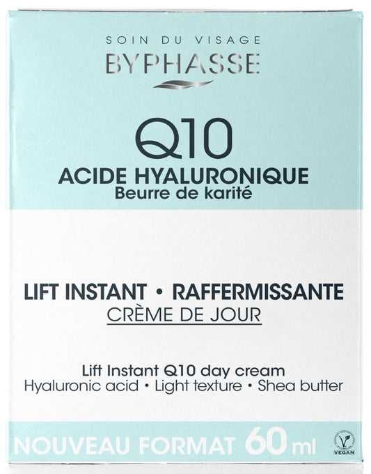Byphasse Q10 Crema de Día con Ácido Hialurónico y Manteca de Karité 60 ml – Reafirma, Hidrata y Embellece tu Piel Cada Mañana