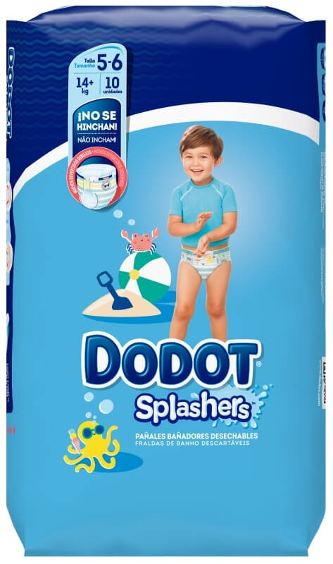 Dodot Splashers Talla 5 Pañales Bañadores Desechables 10U 14+kg