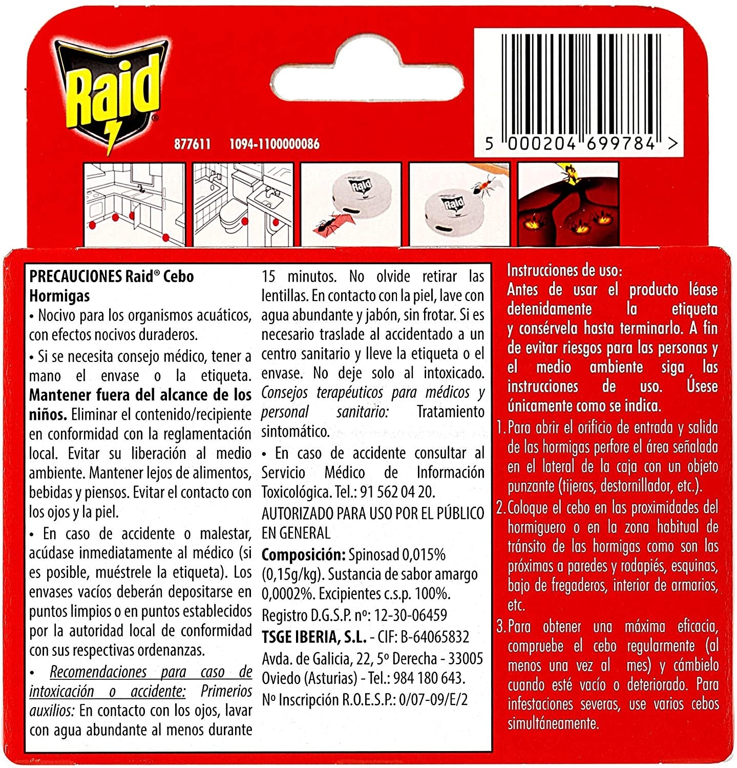 Raid Cebo Hormigas 1U