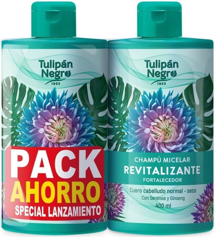 Tulipán Negro Champú y Acond Micelar Revitalizante 2x 400Ml
