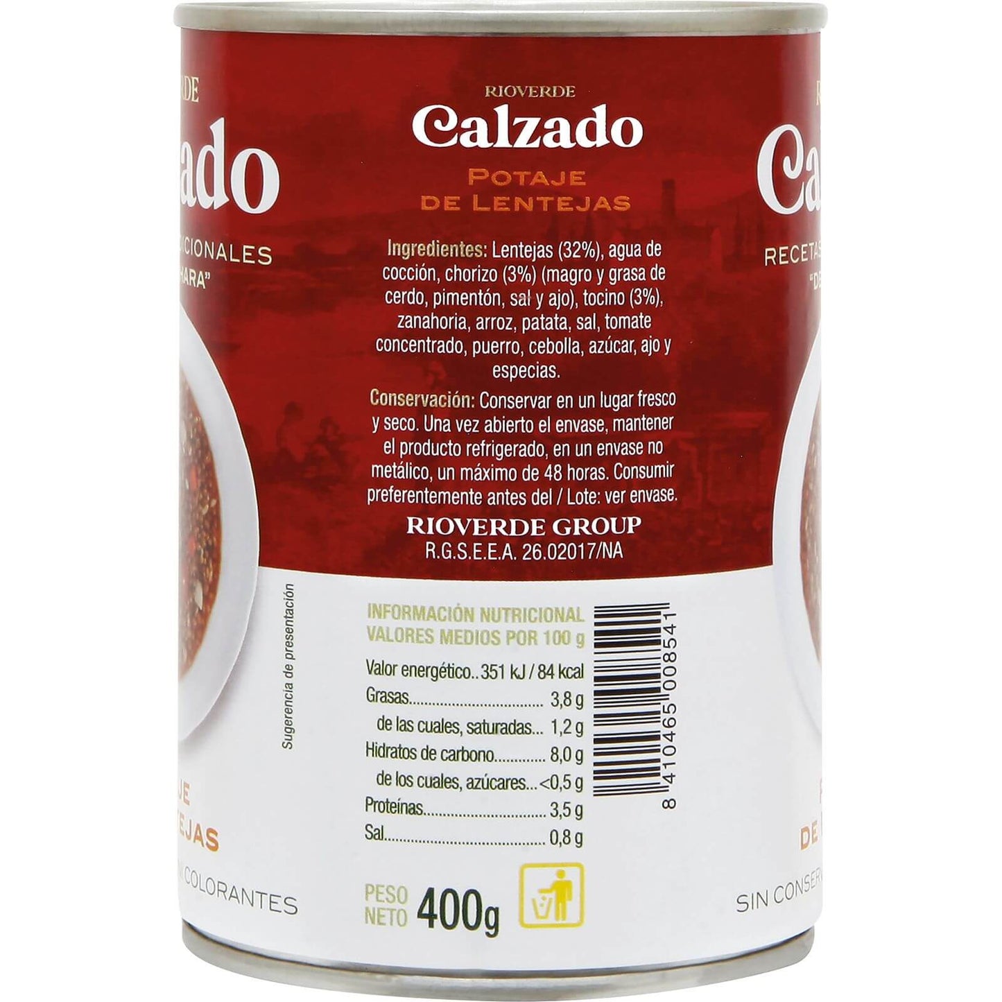 Rioverde Calzado Potaje de Lentejas 400G - El Auténtico Sabor de la Cocina Tradicional